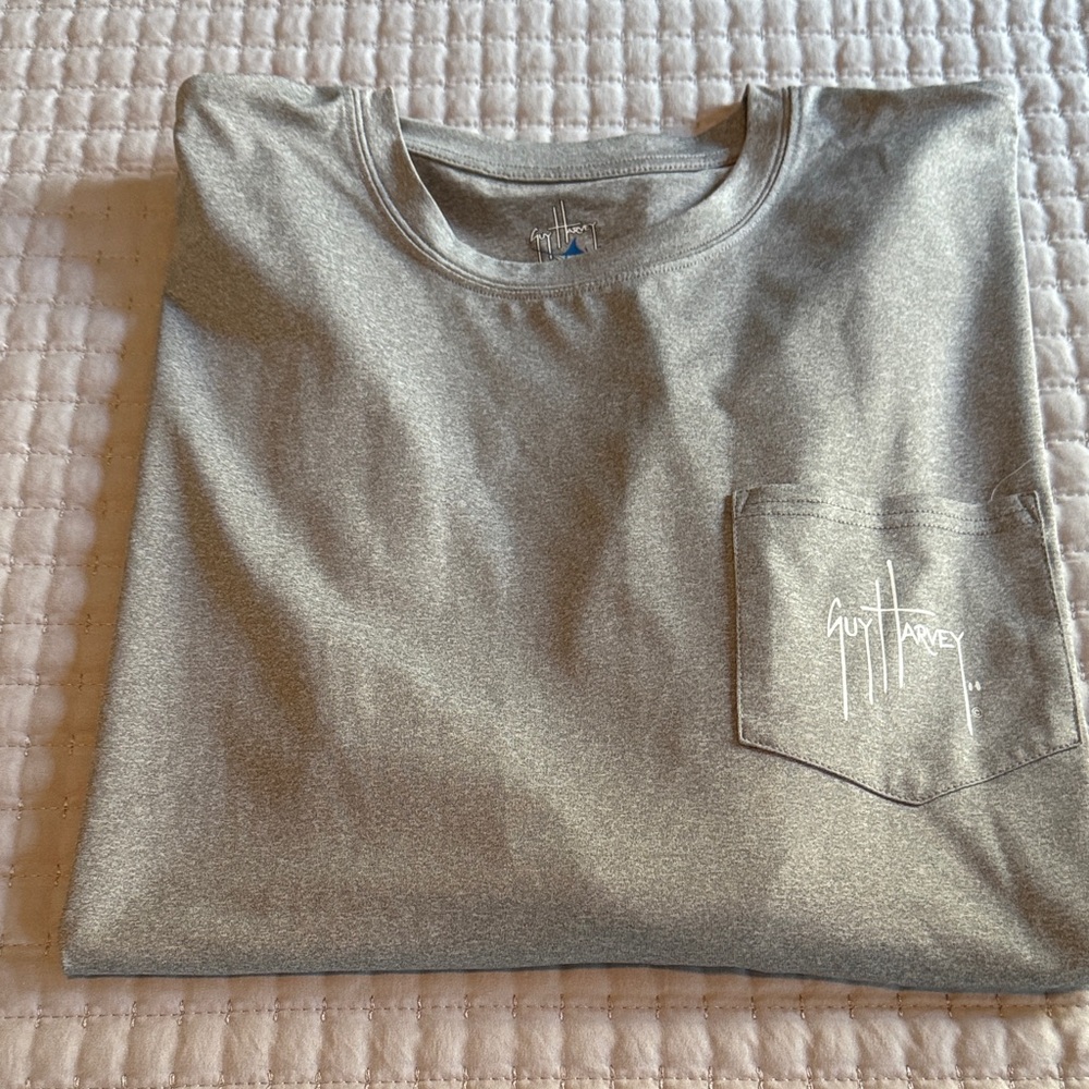 Guy Harvey Light Gray performance T-Shirt long sleeve NWOT